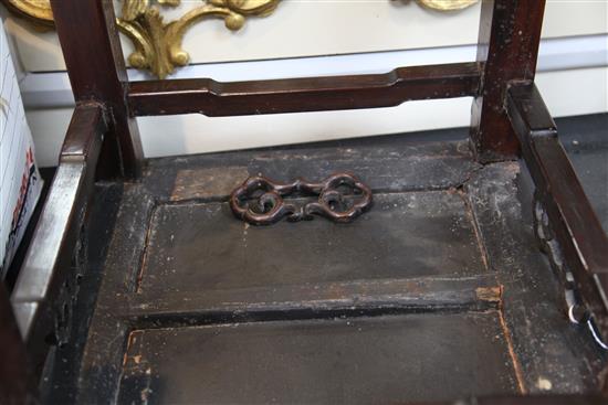 A pair of Chinese hongmu square tables, 19th century, 41cm square, 48.5cm high, slight faults